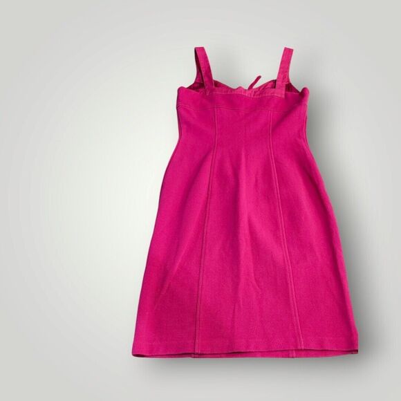 DIANE von FURSTENBERG Fuchsia Pink Dress Women's Size 8 Lace-Up Coquette - Picture 2 of 10